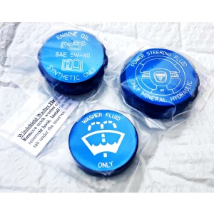 Billet and Anodised Engine Caps for Audi -  RS Blue