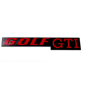 VW Golf MK1 Rear Tailgate/Hatch badge - Golf GTI script (Red)