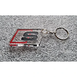 Audi S Keyring (Red) - Glass