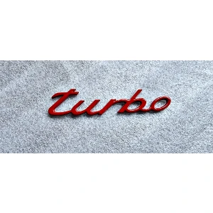 Porsche 'turbo' script badge (Red)