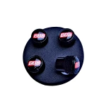 BBS Valve Caps - Black and red